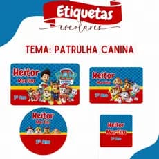 Etiqueta escolar PATRULHA CANINA - Etiqueta escolar personalizada - Diversos temas - Etiquetas SKYE