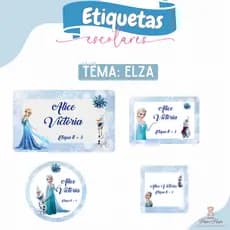 Etiqueta Escolar Elza e Olaf - Etiqueta escolar personalizada - Diversos temas - Etiqueta Frozen