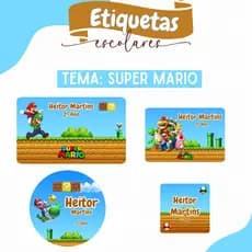 Etiqueta Escolar Super Mario - Etiqueta escolar personalizada -  Etiquetas MARIO - Diversos Temas
