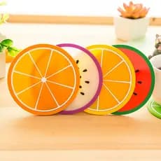 Porta Copos Silicone Modelo de Frutas Sucos/Bedidas/Água/Drinques