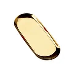 Bandeja Dourada Aço Inoxidável Para Chá / Café / Decorativa para Jóias / Porta Tolhas / Porta Guardanapo