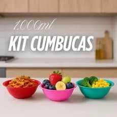 Kit 10 Cumbucas Tigelas 1 litro grande de Plástico --> Peças Coloridas Sopas Caldos Sobremesas Bowl.