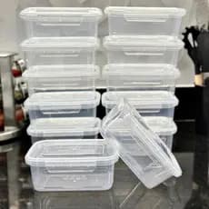 Kit 10 Marmitas fitness 800ml com Travas Laterais - BPA FREE Plástico organizador de alimentos dieta