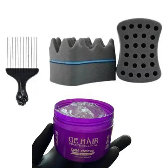 Kit 1 Esponja Nudreds  P12mm+ 1 Pente Garfo + 1 Gel Fixador.