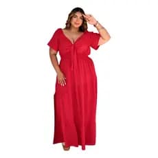 Vestido Plus Size Blogueira Manga Longo Ate 54 Linha Premium