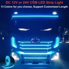 Luz De Tira LED COB Flexível DC12V Ou 24V Como Lâmpada De Advertência De Corrida De Segurança Para Caminhão , Ônibus , M