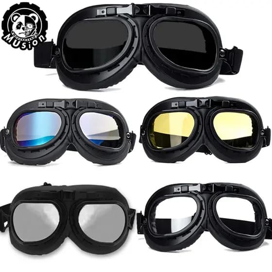 Óculos de proteção para motocicleta Óculos retrô Óculos de proteção Óculos Capacete Óculos de proteção Motocross Scooter Bicicleta Ciclismo à prova de vento