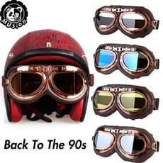 Óculos de motocicleta óculos retrô vintage clássico Moto óculos para Harley Pilot Steampunk ATV bicicleta capacete de cobre