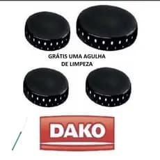 Kit com 4 Espalhadores Tampinha Queimador do Fogão Dako Supreme Luna Lumiere
