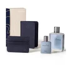 Kit Natura Homem Tradicional Perfume + Colônia meninos 25ml + porta-documentos + porta-cartões