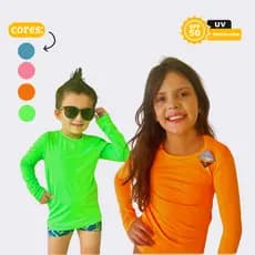 Blusa Térmica Infantil Proteção UV 50+ | Camisa Manga Longa Praia Piscina Sol | Proteção Solar Bebê Criança