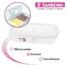 Pote Porta Frios Com Divisória 1,4 Litros Livre de BPA - Freezer, Micro-ondas e Lava-louças