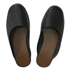 Chinelo Campeiro Gaucho Couro Angoneze Preto Solado Confort