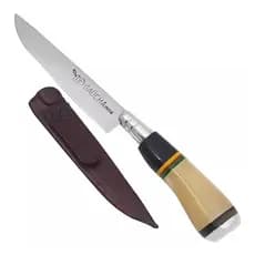 Faca Gaúcha Churrasco Artesanal 5'' Inox Cabo Osso E Chifre