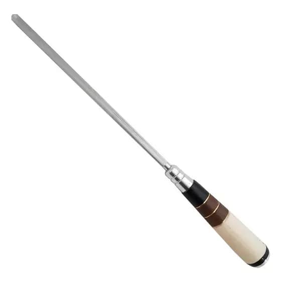 Afiador Amolador Chaira para Facas Aço Inox 8mm Estriada Ranhadura Cozinha 35cm Cabo Osso Chifre Madeira