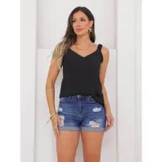 Regata Blusa Feminina Alça Franzida Duna Lisa Moda Verão Social Novidade Tendência 2024