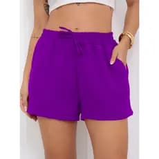 Kit 3 Short Feminino Duna C Bolso E Elástico Cintura Alta P e M VERÃO MODA FEMININA