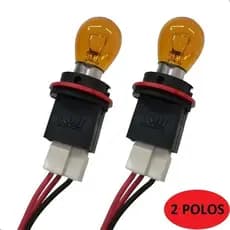 Par Soquete Adaptação Universal Pisca 2 Polos Ambar Com Fio