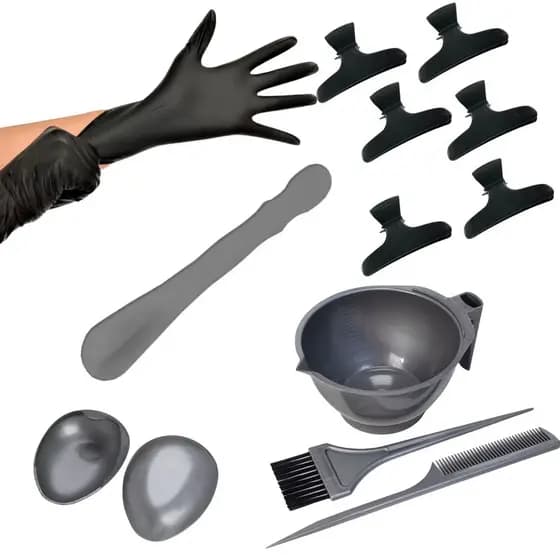 Kit Tintura Coloração Piranha Pincel Pente Tigela e Luvas