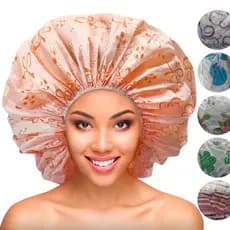 Touca de Banho Grande para Cabelos Afros e Volumosos