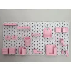Kit Completo Pegboard SKADIS 40x80cm + 25 Acessórios | Painel Organizador Home Office | Impressão 3D