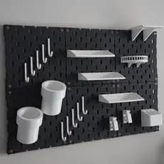 Painel Organizador Pegboard tipo Skadis 60×40cm + 20 Acessórios Diversos Inclusos | Design Premium