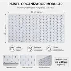 Painel Pegboard Modular Premium SKADIS | Organizador Parede Multiuso | Escolha Cor e Tamanho | 3D