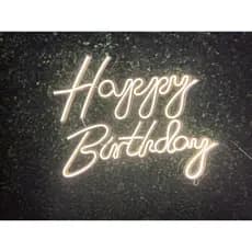 Letreiro Neon LED Happy Birthday – Luminária Decorativa para Festa com Fonte Bivolt | Pronta Entrega