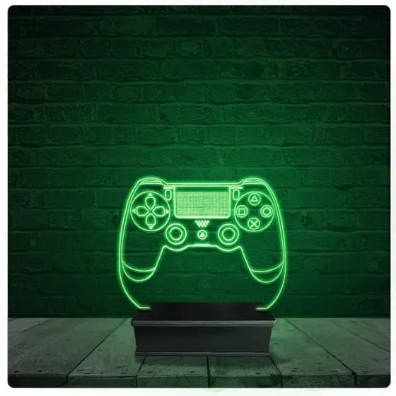 Luminária Abajur Acrílico Led - Controle ps4 playstation