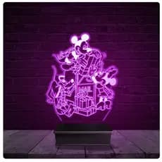 Luminária e Abajur Acrílico Led - Disney Mickey Presente