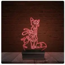 Abajur Luminária Acrílico Led - Disney Zootopia 01