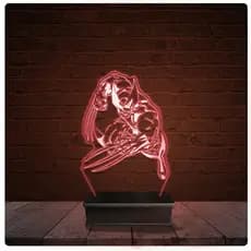 Abajur Luminária Acrílico Led - Wolverine X-Men Marvel 10