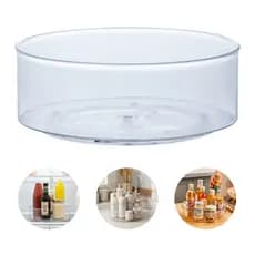 Organizador de Cozinha Pia Despensa Armário Banheiro Maquiagem Redondo Giratório 23Cm Transparente