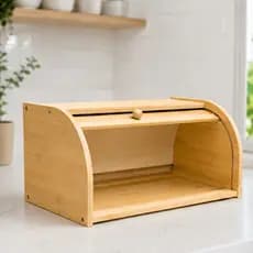 Porta Pão de Bambu para Pães, Bolos, Doces e Salgados Alimentos Cantinho do Café 40x27x18cm