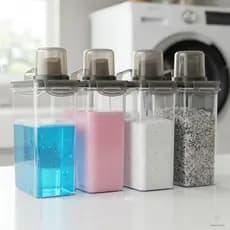 Kit 4 Dispenser Multiuso Amaciante Porta Sabão Lavanderia Hermético Cozinha 3L Bico Dosador Vedação