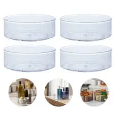 Kit 4 Organizadores Multiuso Redondo Giratório Despensa Cozinha Maquiagem Escritório Banheiro 23cm
