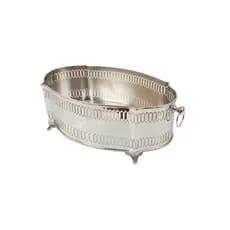 Cachepot Metal Trabalhado Pés Alças Médio Decorativo Plantas