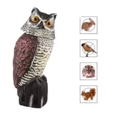 Coruja Assustar Pássaros Realista Espantalho de Jardim Horta Estatúa Animal Decoração