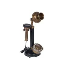 Telefone Castiçal de Discar Retrô Antigo Anos 1920 Vintage Decorativo Mesa Escritório Luxo