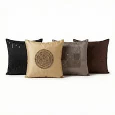 Capa de Almofada Brilhosa Premium Decorativa Preto Bordada e Paetês 40 x 40cm Casa Sala Sofá Luxo