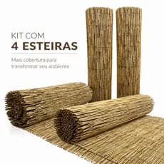 20m² Cercado de Ocultação de Ambientes 100% Bambu Natural Decoração Kit Jardim Varanda Fácil Instalação Luxo