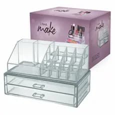 Organizador de Maquiagem 2 Gavetas para Lápis Pincéis Batom Cosméticos e Acessórios N715