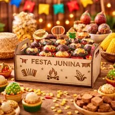 Kit 6 Caixinhas MDF Festa Junina Caixa Bandeja Decorativa Para Doces e Presentes Temáticos M38