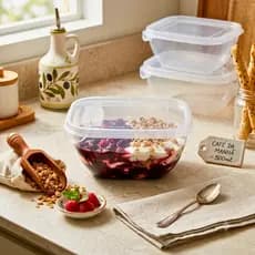 6 Potes Organizadores Quadrado 500ml Com Tampa Marimar Ideal Para Geladeira Despensa E Cozinha