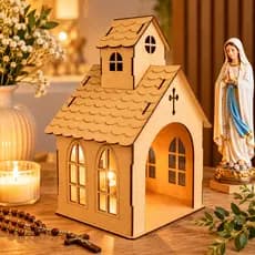Capela Santuário Em MDF Cru Grande Para Artesanato Decoração Religiosa E Personalização M102
