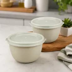 6 Potes Redondo 500ml Com Tampa Marimar Ideal Para Armazenar Alimentos E Organizar A Cozinha