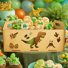 1 Caixa Organizadora Infantil MDF Grande com Alça Dinossauro Laser Decoração Infantil M27
