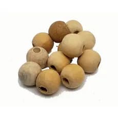 Bolinha de Madeira Natural Conta Artesanato Olho 16 mm