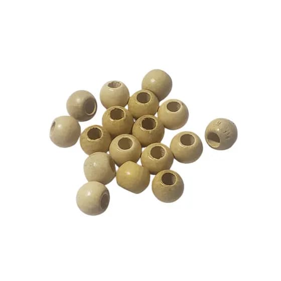 Bolinha de Madeira Natural Conta Artesanato Olho 10 mm