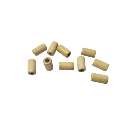 Ponteira de Madeira Bolinha Natural Conta Artesanato Rolo Canudo Largo 30 mm